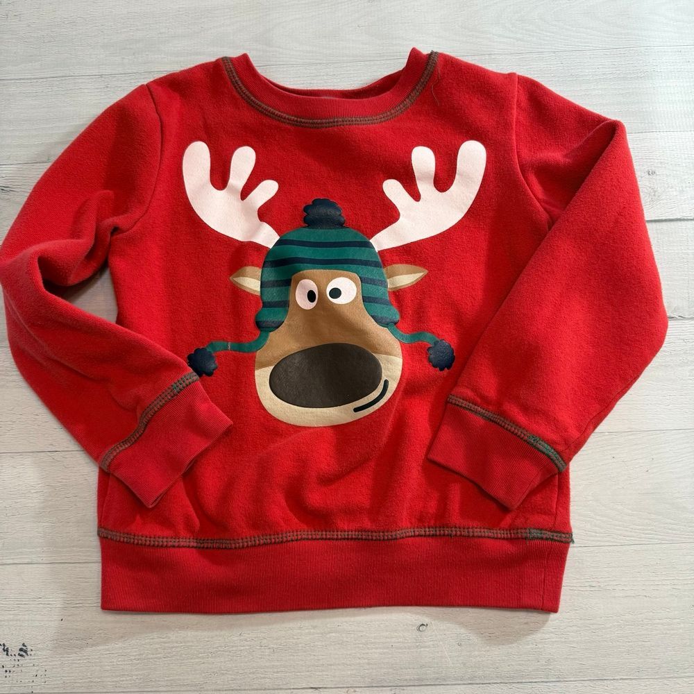 Boys rock reindeer‎ sweatshirt size 5